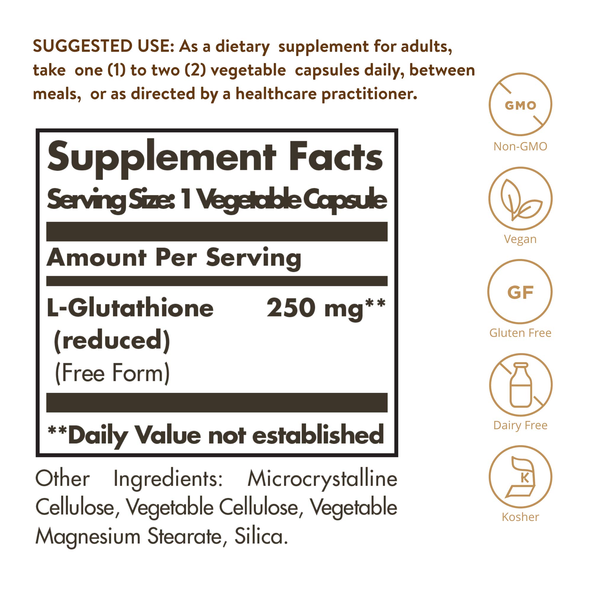 Foto 3 pulgar | Suplemento Solgar De L-glutatión Reducido 250 Mg 60 Cápsulas - Venta Internacional.