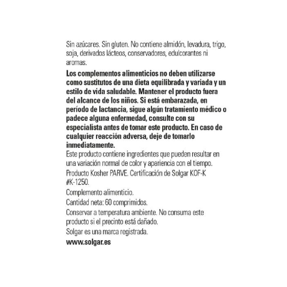 Foto 4 pulgar | Suplemento Solgar L-carnitina 500 Mg 60 Comprimidos Veganos Sin Ogm - Venta Internacional.