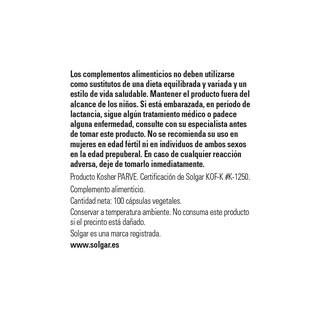 Foto 5 | Suplemento Solgar Saw Palmetto Berries 100 Cápsulas Vegetales - Venta Internacional.