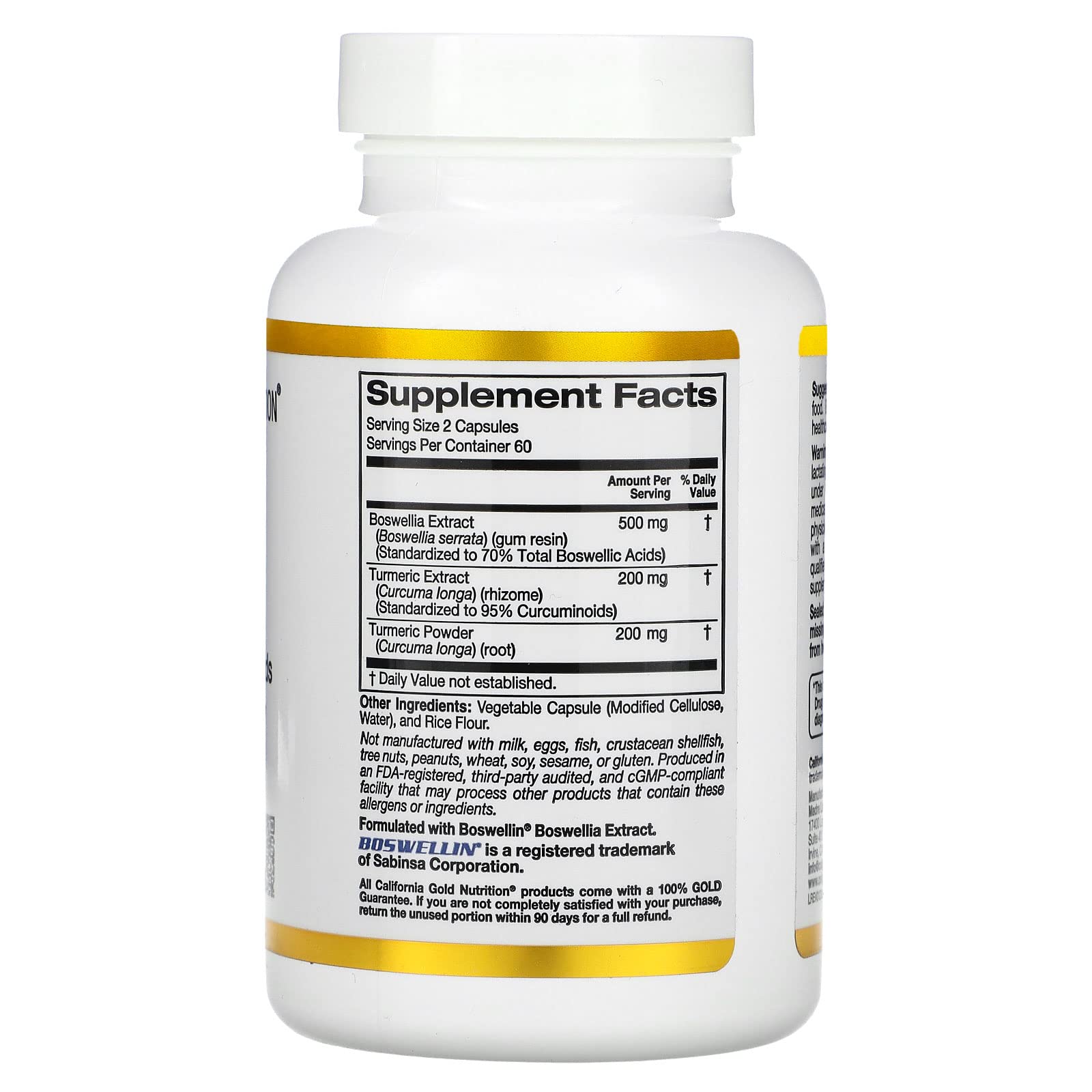 Foto 3 pulgar | Suplemento De Extracto De Boswellia De California Gold Nutrition 500 Mg - Venta Internacional.