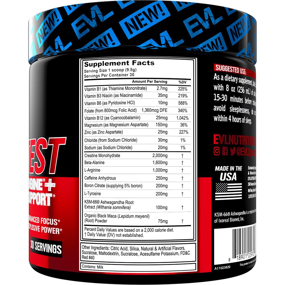 Foto 3 pulgar | Polvo Evlution Nutrition Engn Test Para Antes Del Entrenamiento, 30 Porciones - Venta Internacional.