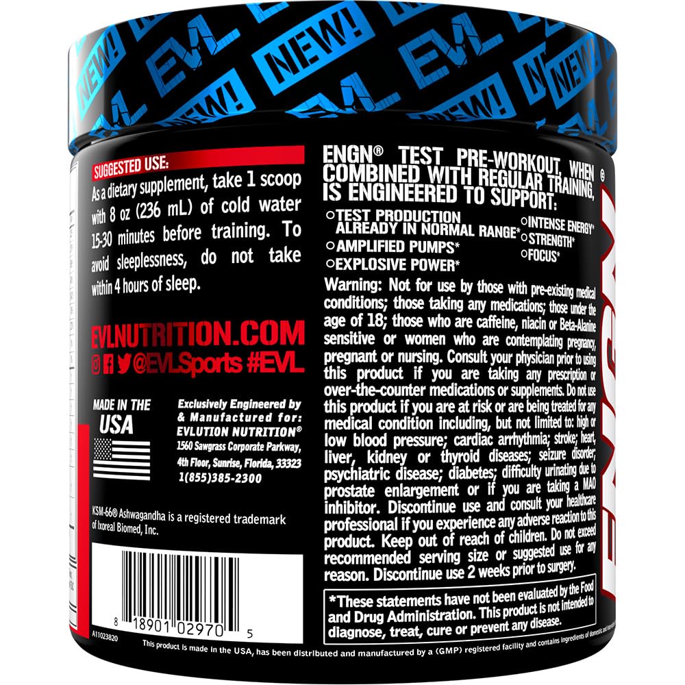 Foto 4 pulgar | Polvo Evlution Nutrition Engn Test Para Antes Del Entrenamiento, 30 Porciones - Venta Internacional.