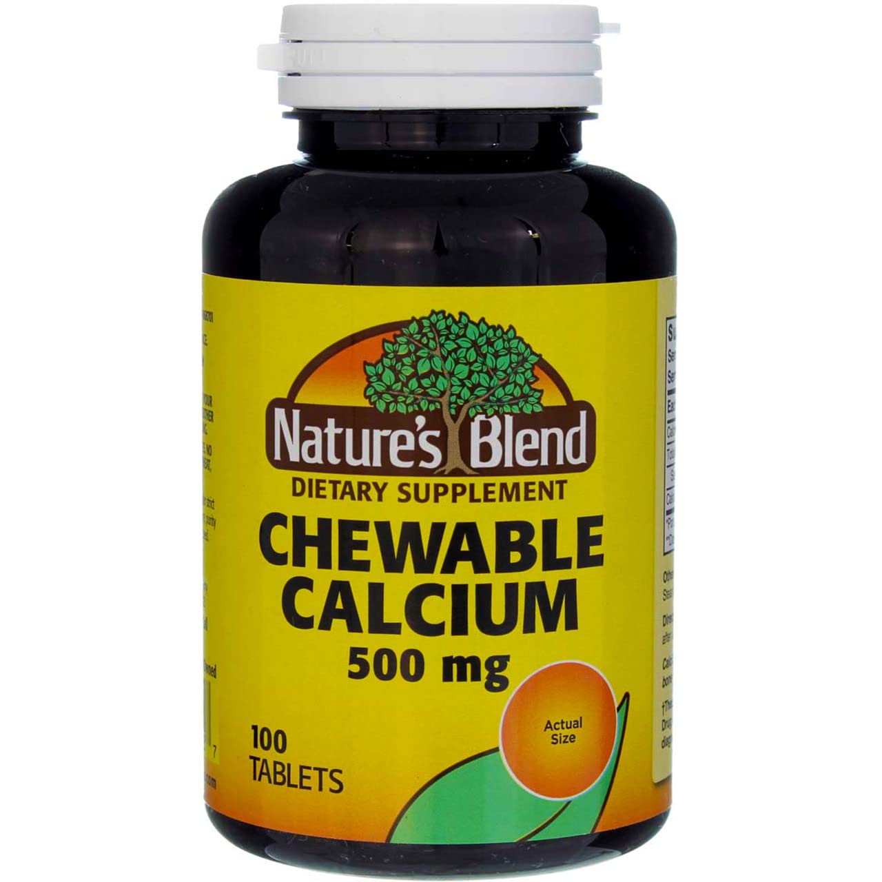 Foto 2 pulgar | Suplemento Nature's Blend Calcium Masticable 500 Mg 100 Tabletas - Venta Internacional.