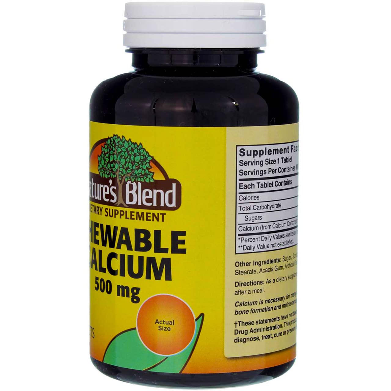 Foto 7 pulgar | Suplemento Nature's Blend Calcium Masticable 500 Mg 100 Tabletas - Venta Internacional.