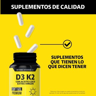 Foto 4 | Suplemento Alimenticio Beyond Vitamins Vitamina D3 Vitamina K2 Aceite De Coco Mct 180 Cápsulas