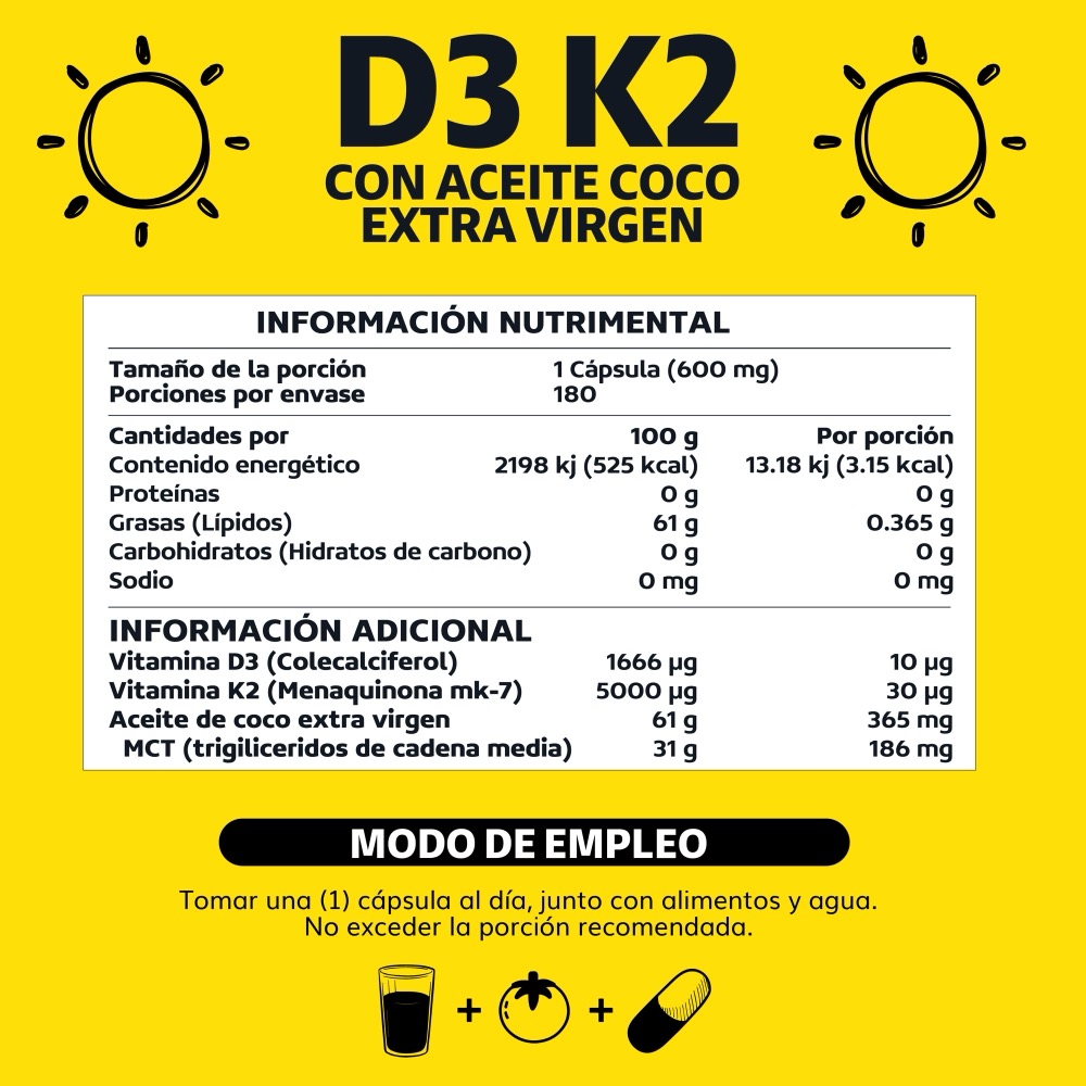Foto 7 pulgar | Suplemento Alimenticio Beyond Vitamins Vitamina D3 Vitamina K2 Aceite De Coco Mct 180 Cápsulas