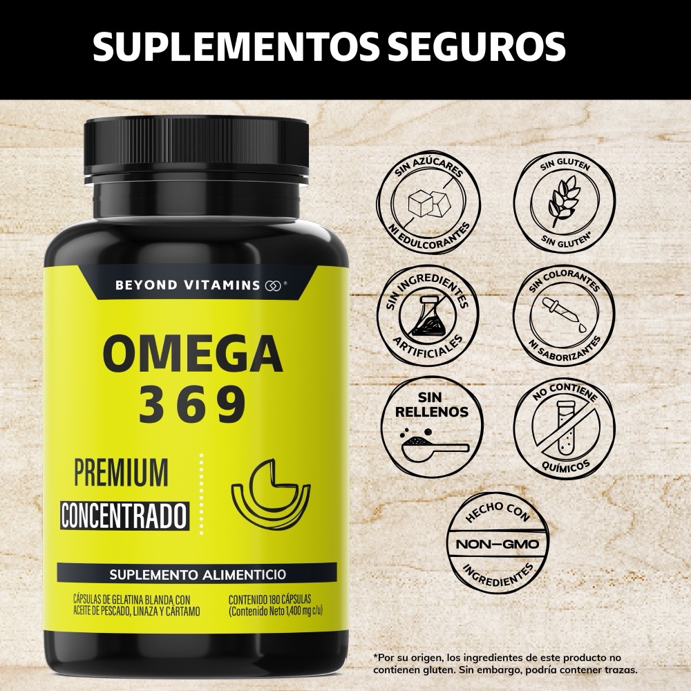 Foto 3 pulgar | Suplemento Alimenticio Beyond Vitamins Omega 3 (dha Y Epa), Omega 9 Ácido Alfa Linoléico Y Omega 6 180 Cápsulas