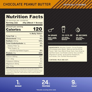 Foto 3 | Proteína En Polvo Optimum Nutrition Gold Standard 100% Caseína - Venta Internacional.