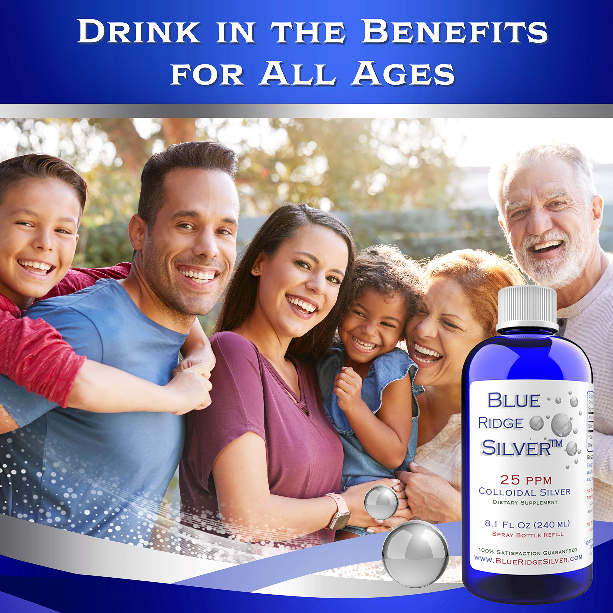 Foto 4 pulgar | Suplemento Blue Ridge Silver Coloidal 25 PPM 240 ml - Venta Internacional