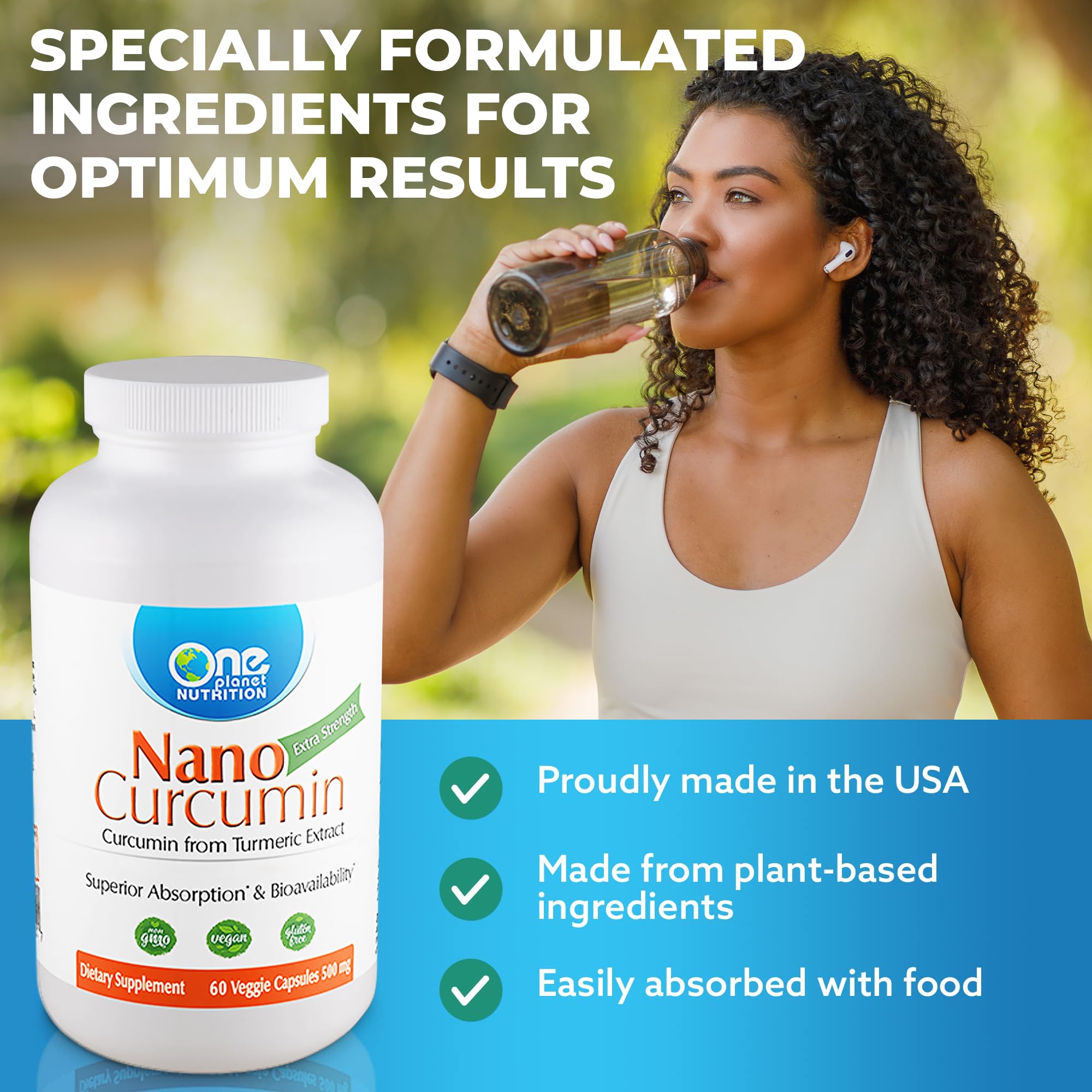 Foto 6 pulgar | Suplemento One Planet Nutrition Nano Curcumin 500 Mg 60 Cápsulas - Venta Internacional.