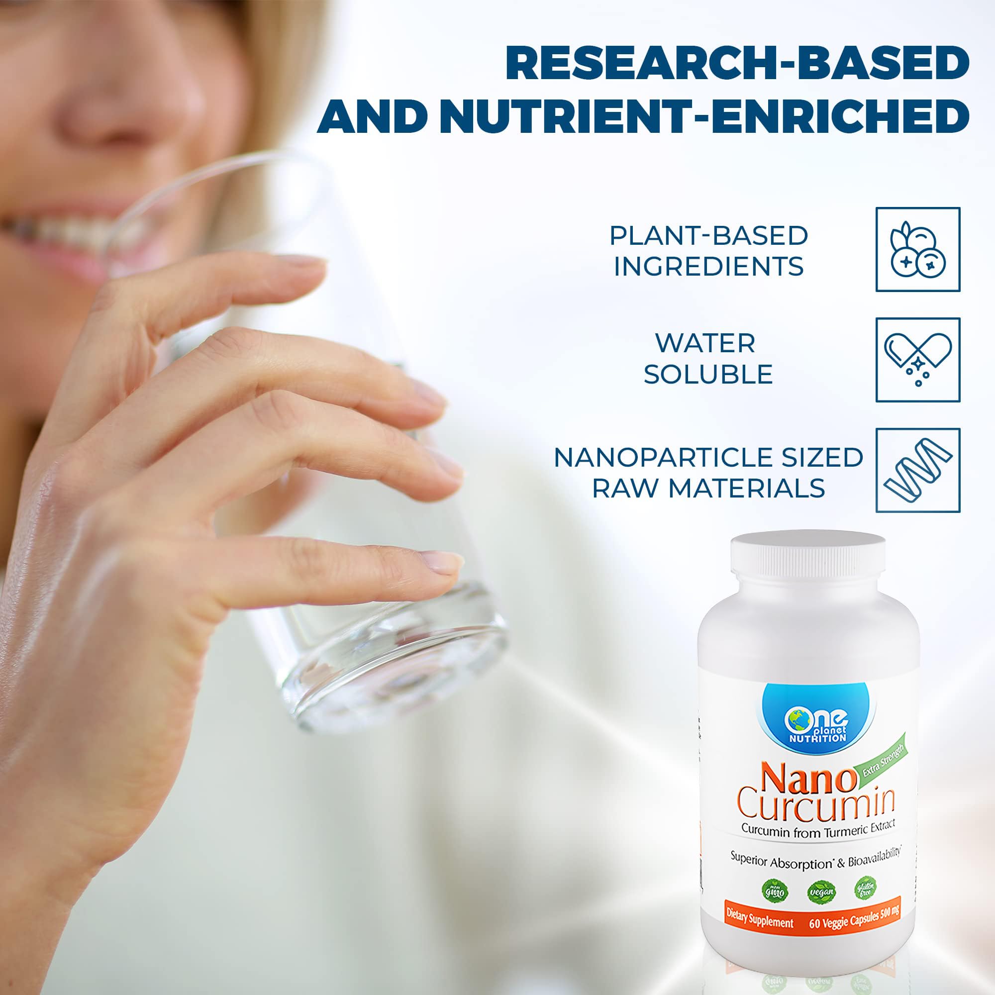 Foto 7 pulgar | Suplemento One Planet Nutrition Nano Curcumin 500 Mg 60 Cápsulas - Venta Internacional.