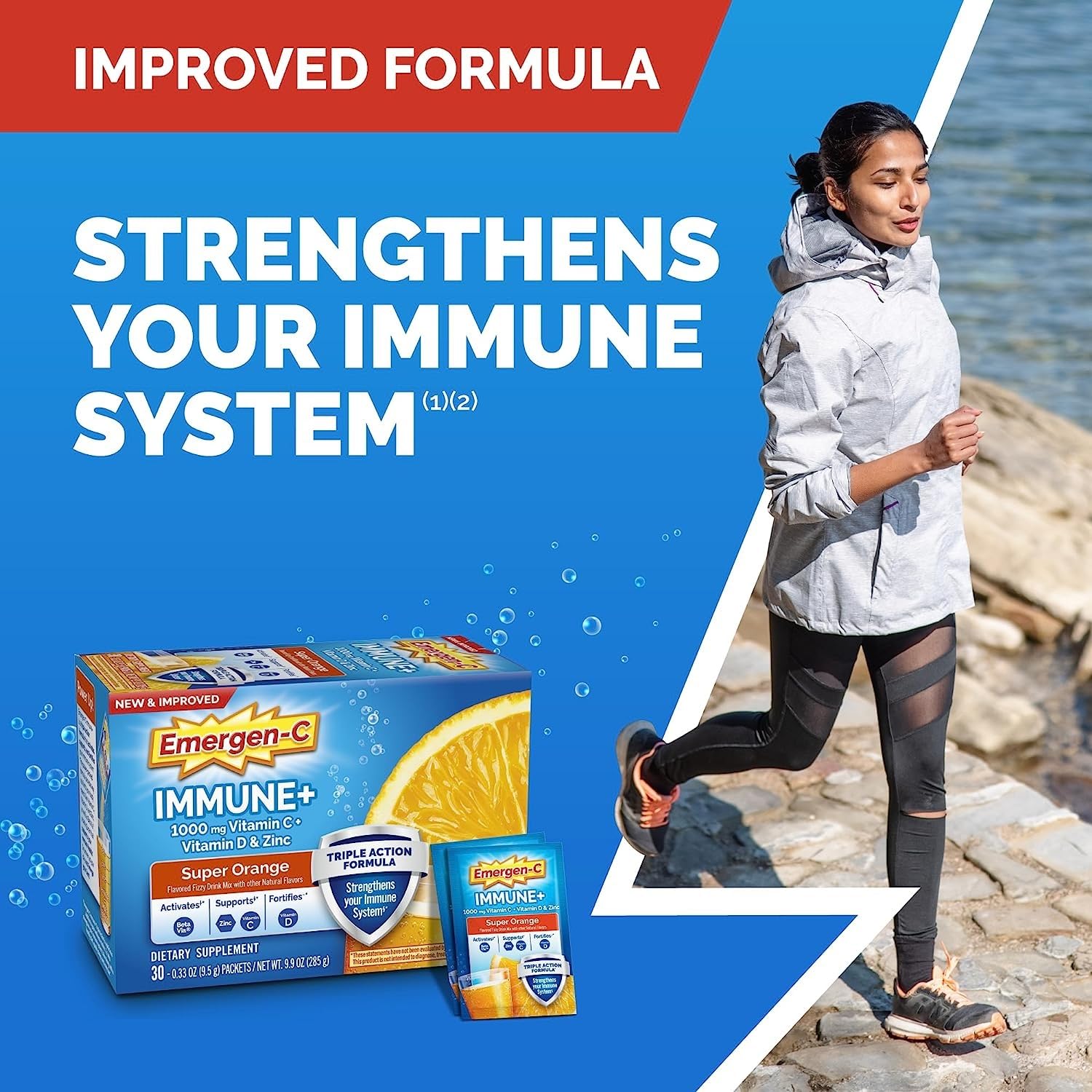 Foto 2 | Paquete De 30 Polvos Supplement Emergen-c Immune+ Triple Action - Venta Internacional.