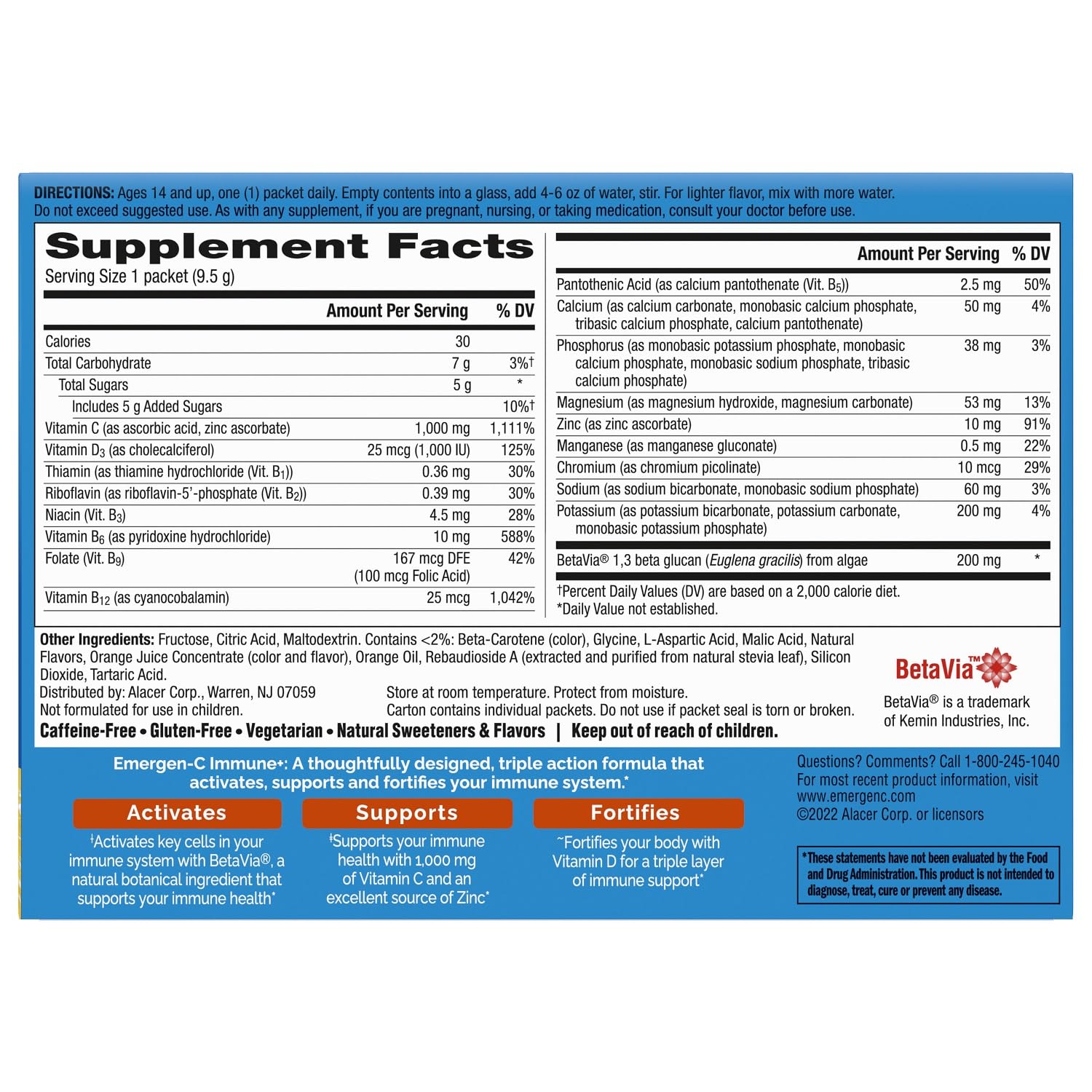 Foto 8 pulgar | Paquete De 30 Polvos Supplement Emergen-c Immune+ Triple Action - Venta Internacional.