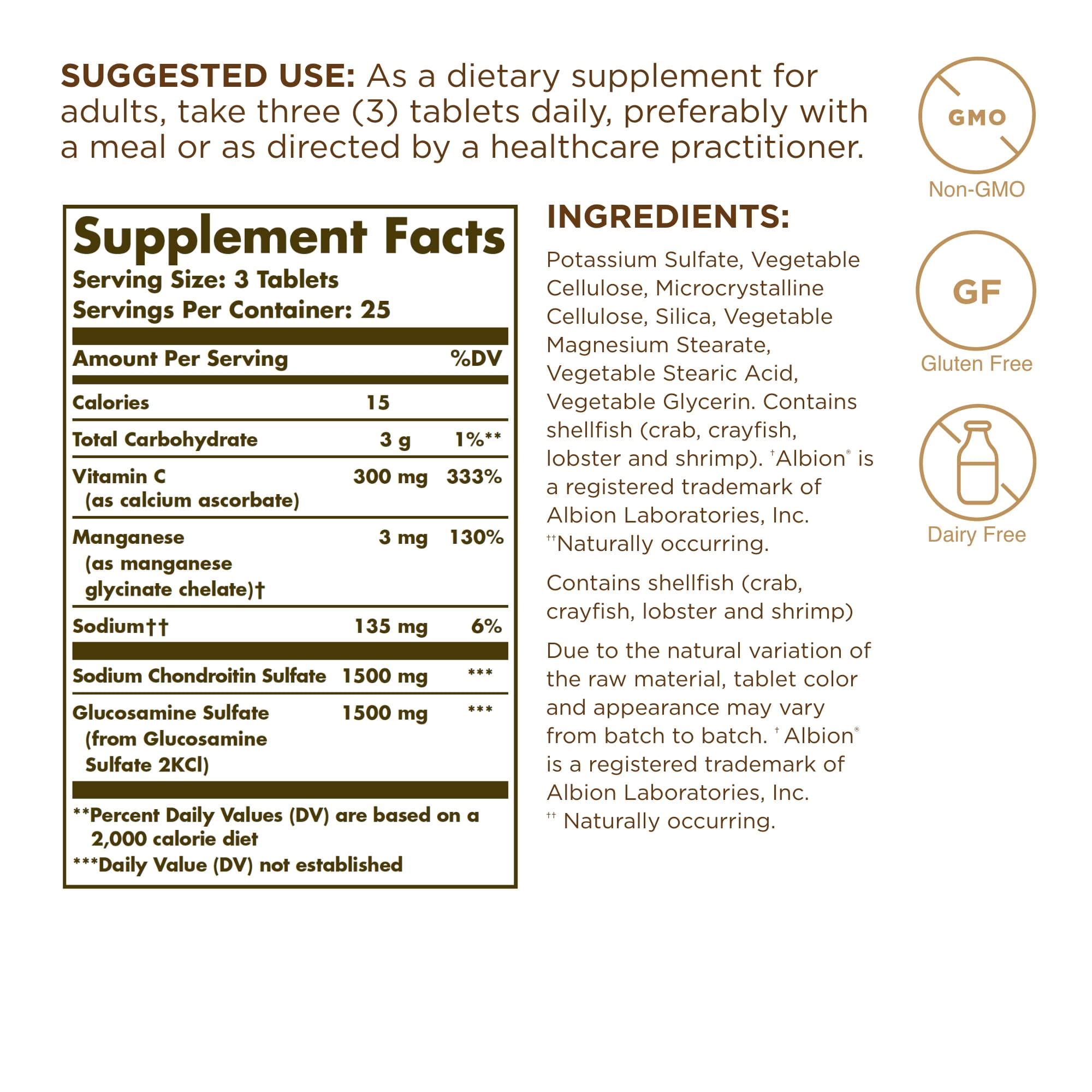 Foto 2 | Suplemento Solgar Extra Strength, Glucosamina Y Condroitina, 75 Tabletas - Venta Internacional.
