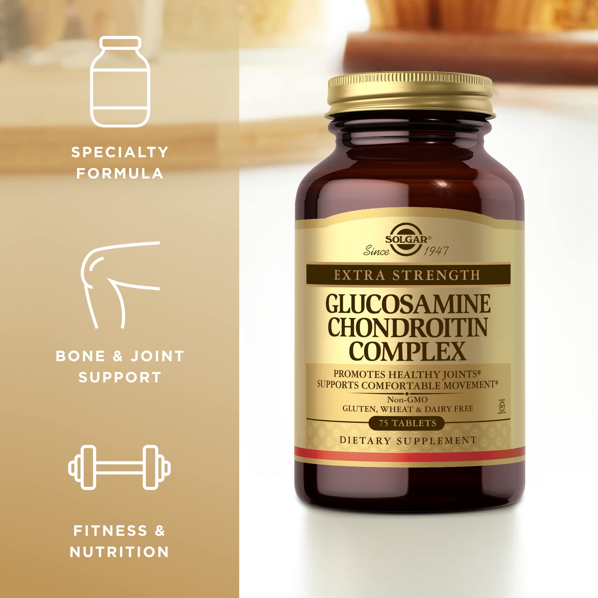 Foto 5 pulgar | Suplemento Solgar Extra Strength, Glucosamina Y Condroitina, 75 Tabletas - Venta Internacional.