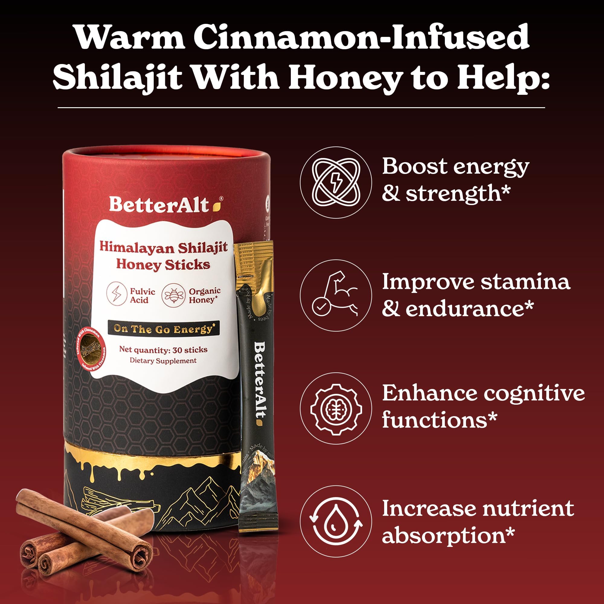 Foto 4 pulgar | Palitos De Miel Shilajit Better Alt Pure Himalayan Con Azafrán - Venta Internacional.