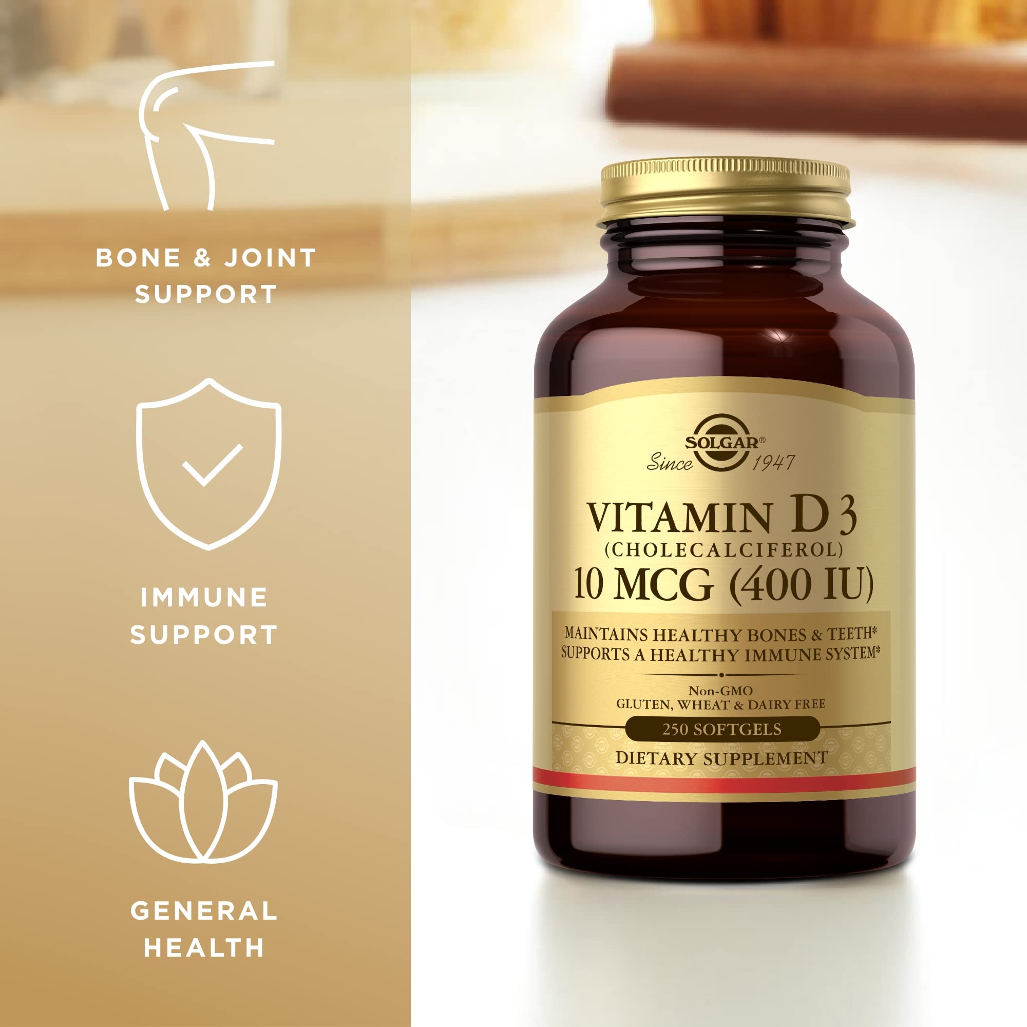 Foto 4 | Suplemento Solgar De Vitamina D3, 10 Mcg (400 Ui), 250 Cápsulas Blandas - Venta Internacional.