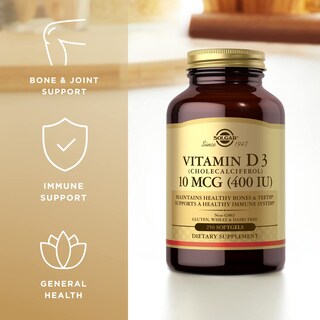 Foto 4 | Suplemento Solgar De Vitamina D3, 10 Mcg (400 Ui), 250 Cápsulas Blandas - Venta Internacional.