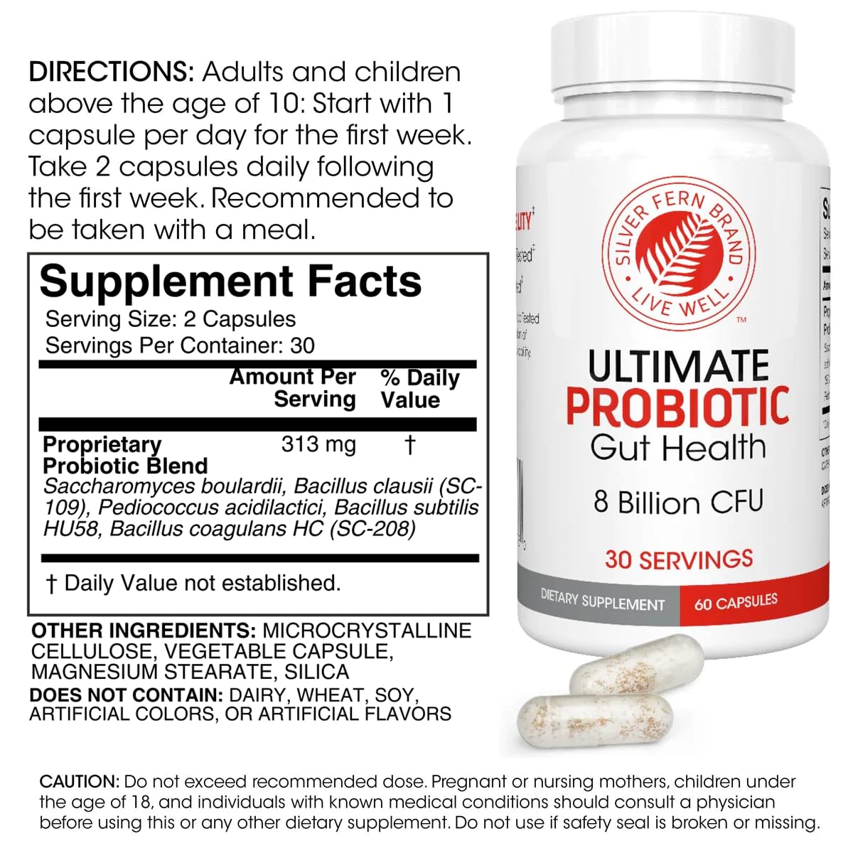 Foto 2 | Suplemento Silver Fern Ultimate Probiotic 240 Cápsulas - Venta Internacional.