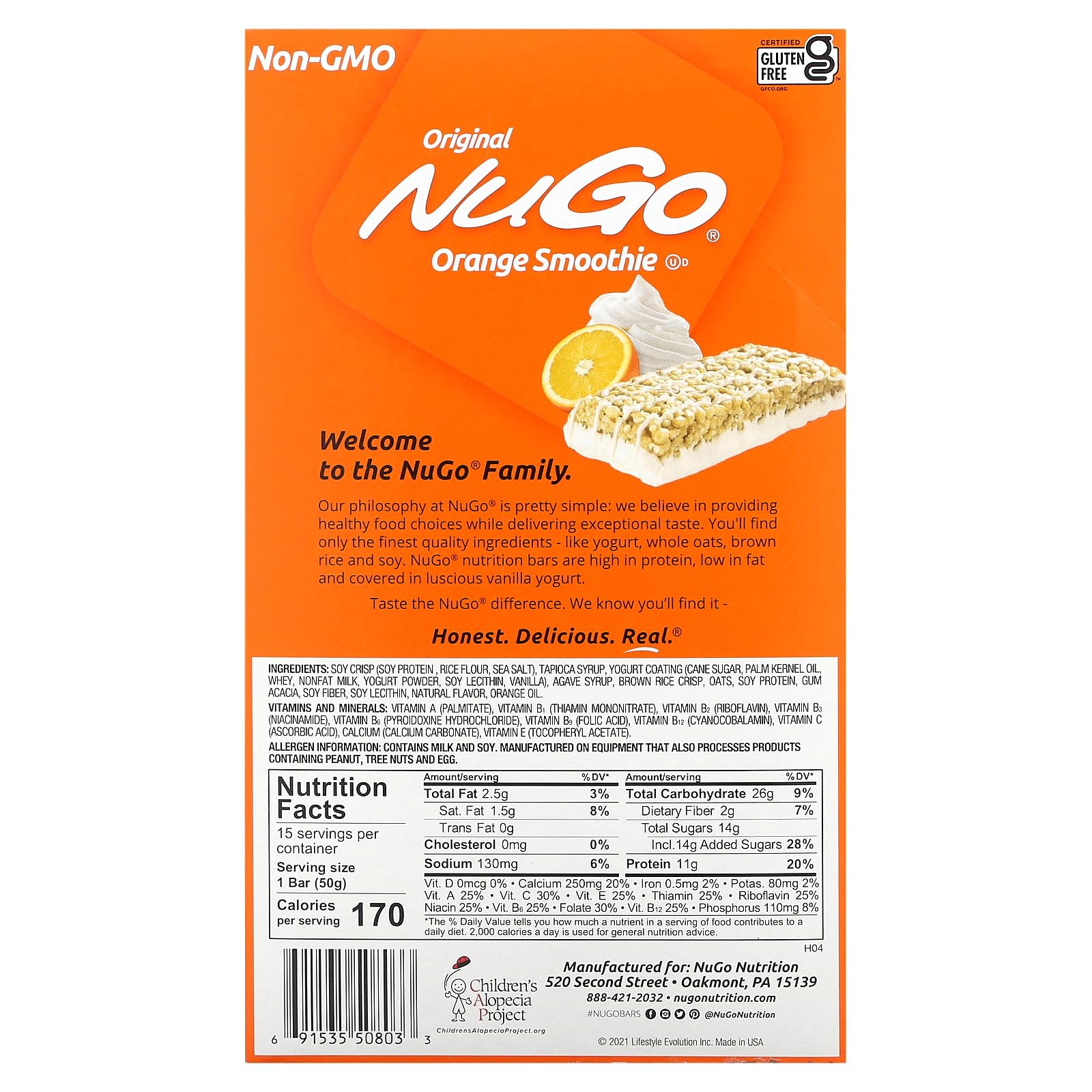 Foto 2 | Barras De Proteína Nugo Nutrition, Batido De Naranja Nugo To Go X15 - Venta Internacional.