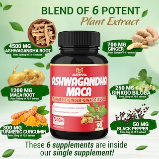 Foto 2 | Suplemento Bmvinvol Ashwagandha Y Raíz De Maca 90 Cápsulas Veganas - Venta Internacional.