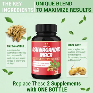 Foto 3 | Suplemento Bmvinvol Ashwagandha Y Raíz De Maca 90 Cápsulas Veganas - Venta Internacional.