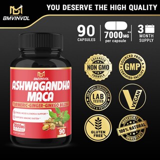 Foto 7 | Suplemento Bmvinvol Ashwagandha Y Raíz De Maca 90 Cápsulas Veganas - Venta Internacional.
