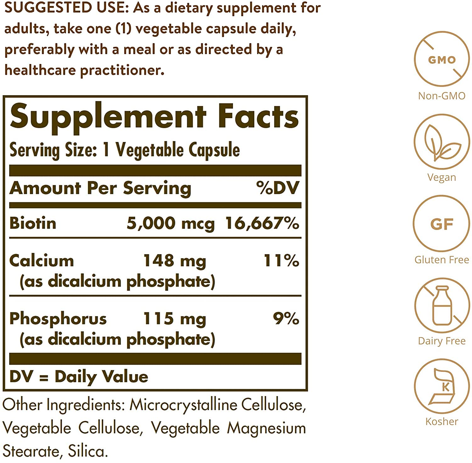 Foto 2 | El Suplemento Solgar Biotina De 5000 Mcg Apoya La Salud De La Piel (180 Unidades) - Venta Internacional.