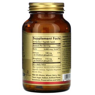 Foto 4 | El Suplemento Solgar Biotina De 5000 Mcg Apoya La Salud De La Piel (180 Unidades) - Venta Internacional.