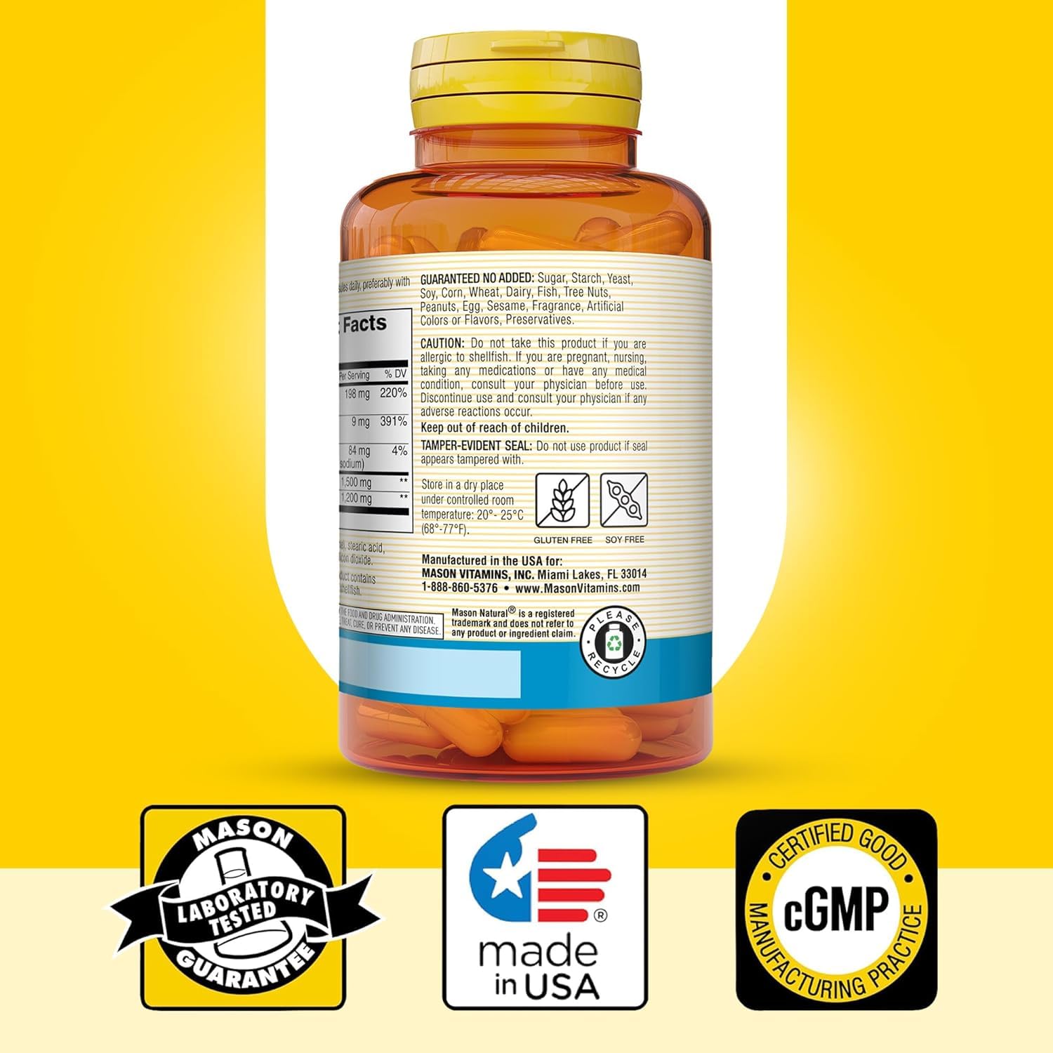 Foto 7 pulgar | Suplemento Mason Natural, Glucosamina Y Condroitina 1500/1200, 60 Cápsulas - Venta Internacional.