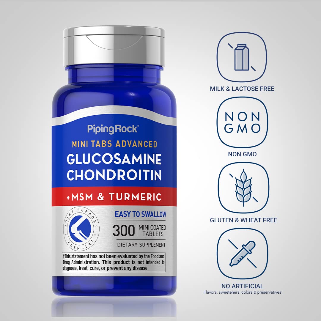 Foto 3 | Suplemento Piping Rock, Glucosamina, Condroitina, Msm, 300 Tabletas - Venta Internacional.