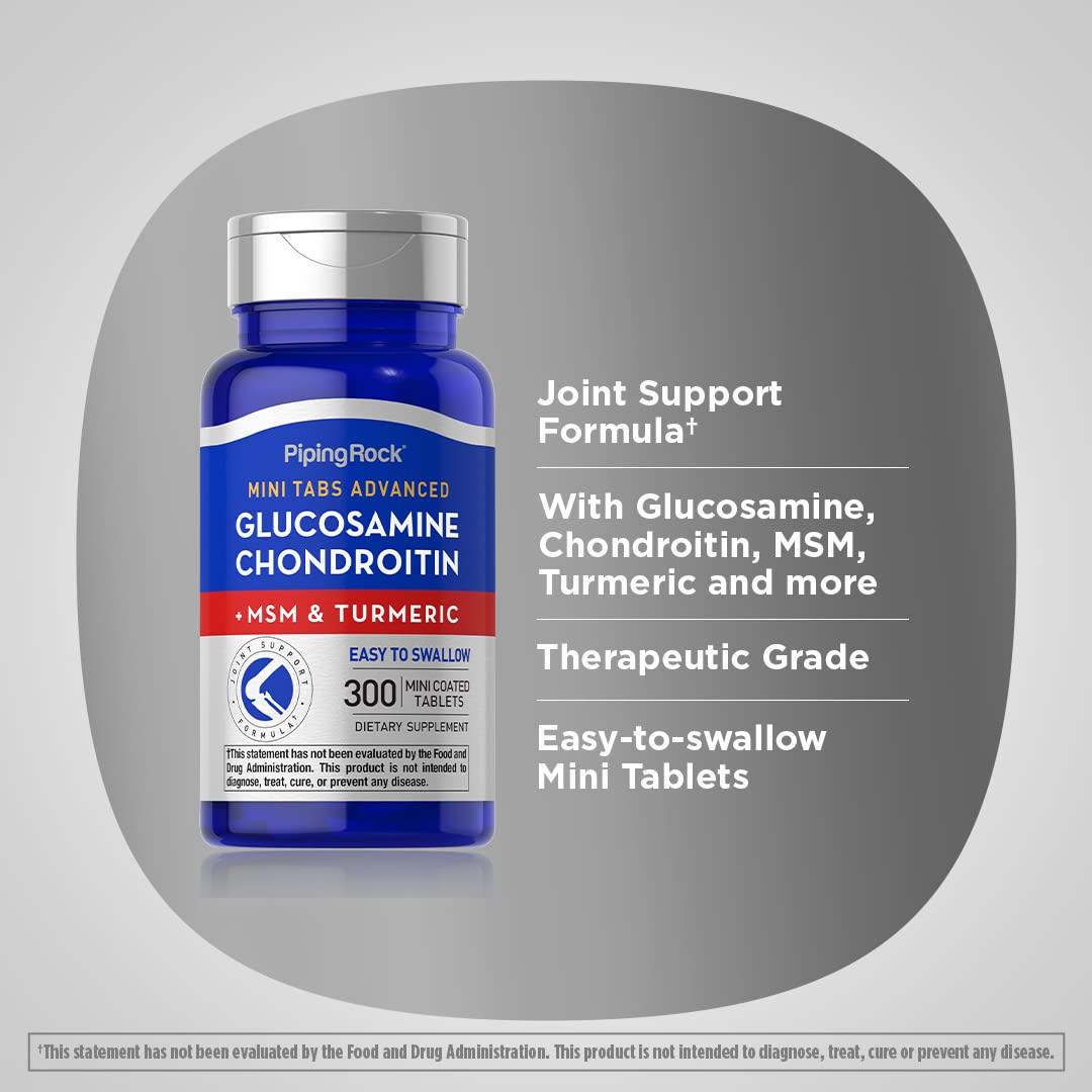 Foto 4 | Suplemento Piping Rock, Glucosamina, Condroitina, Msm, 300 Tabletas - Venta Internacional.