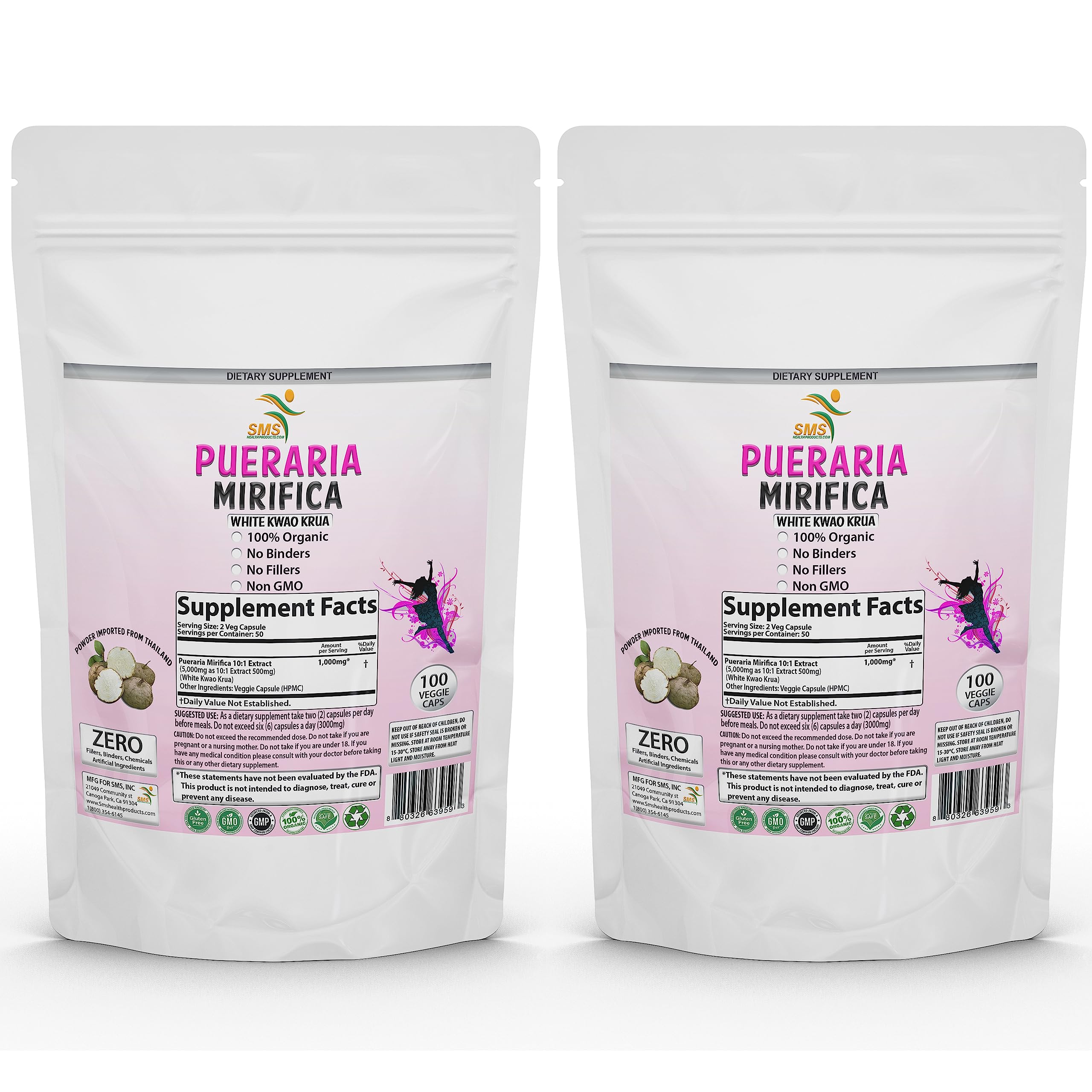 Foto 1 | Suplemento Smshealthproducts.com Pueraria Mirifica 200 Cápsulas - Venta Internacional.