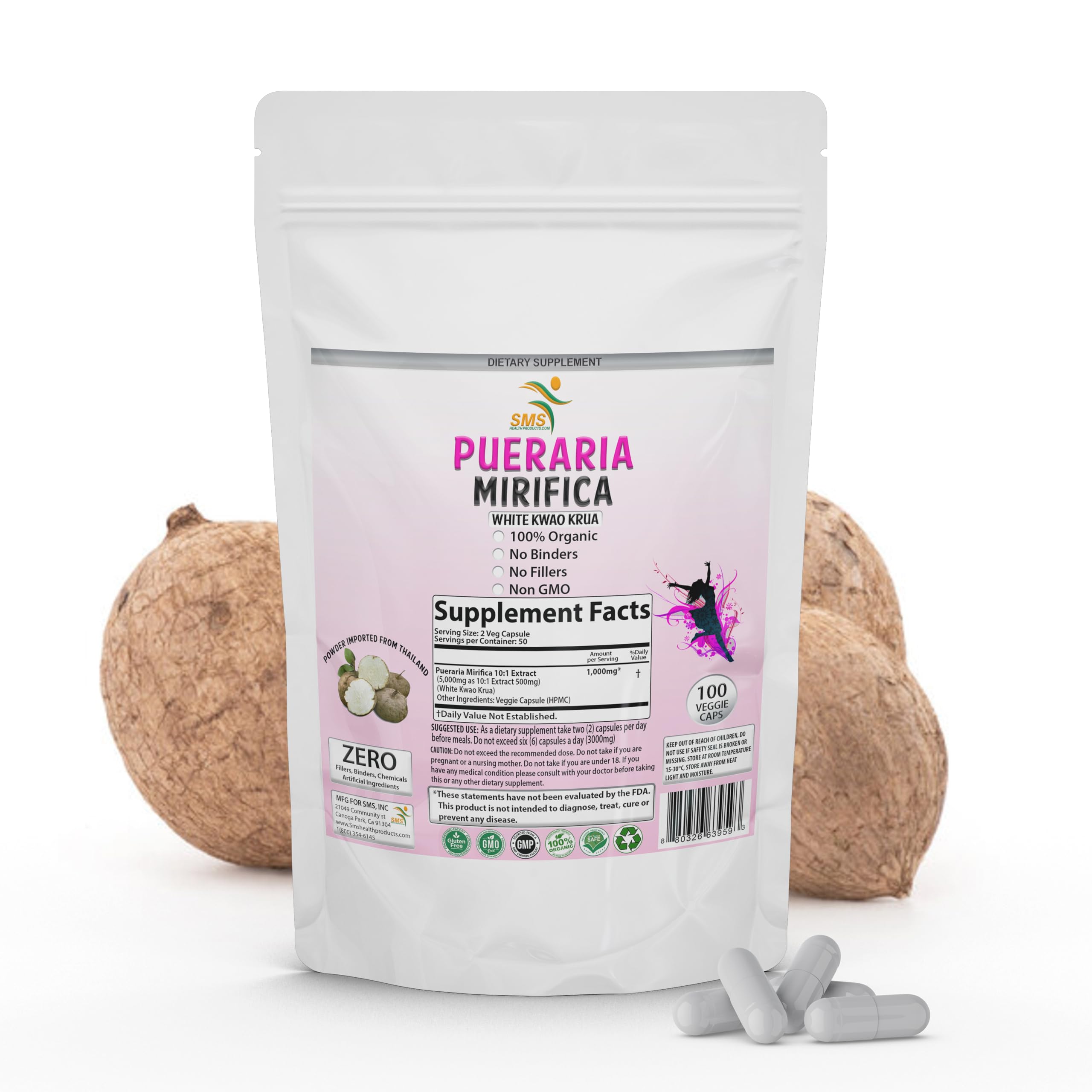 Foto 4 | Suplemento Smshealthproducts.com Pueraria Mirifica 200 Cápsulas - Venta Internacional.