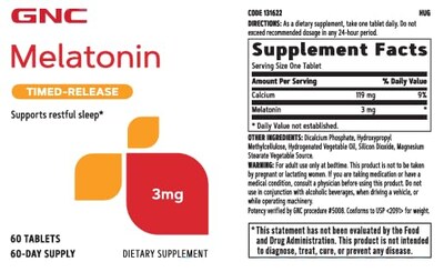 Foto 2 | Suplemento de Melatonina Gnc 3 Mg Liberación Prolongada 60 Tabletas - Venta Internacional
