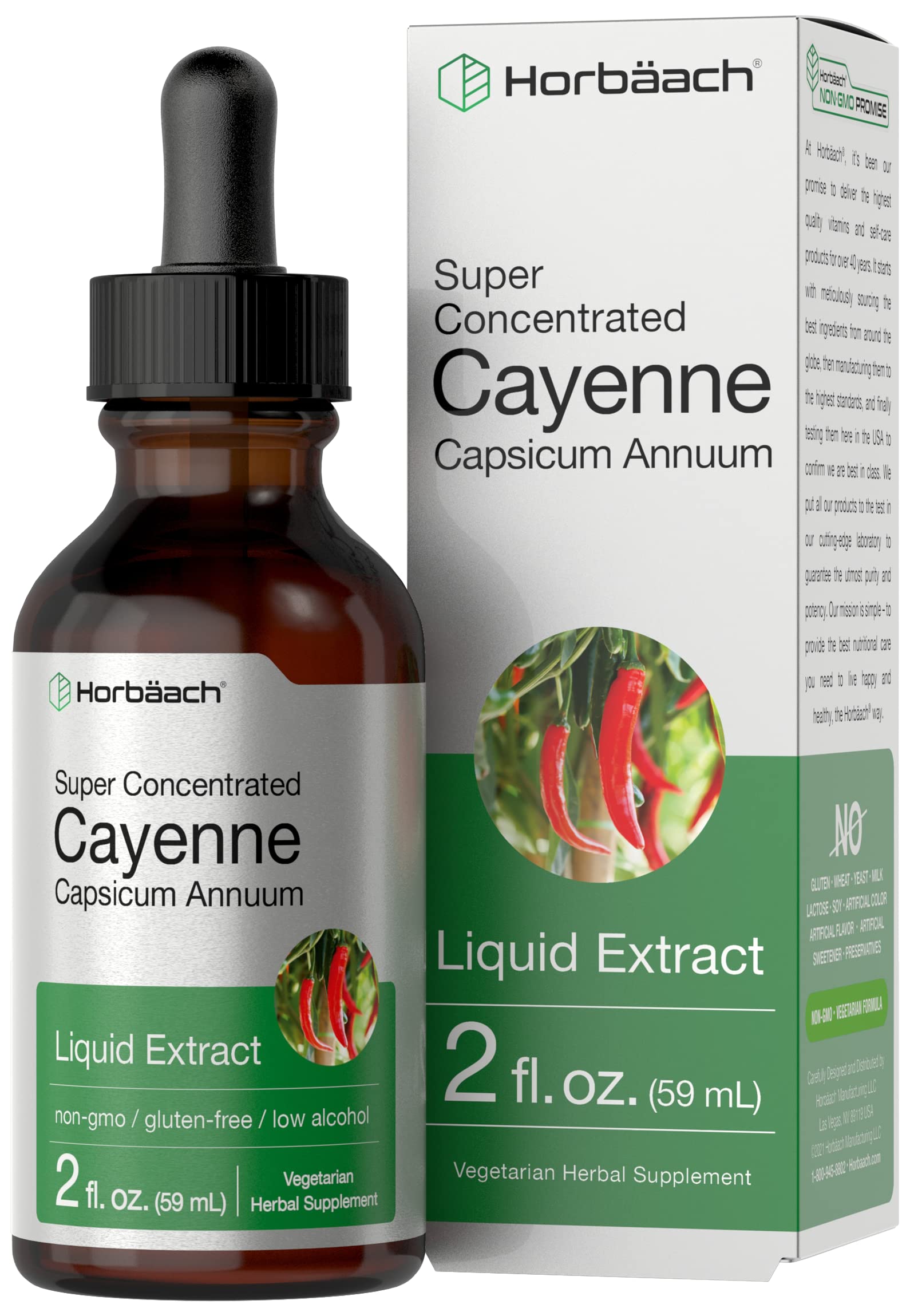 Foto 2 pulgar | Suplemento De Extracto Líquido De Pimienta De Cayena Horbäach 60 Ml - Venta Internacional.