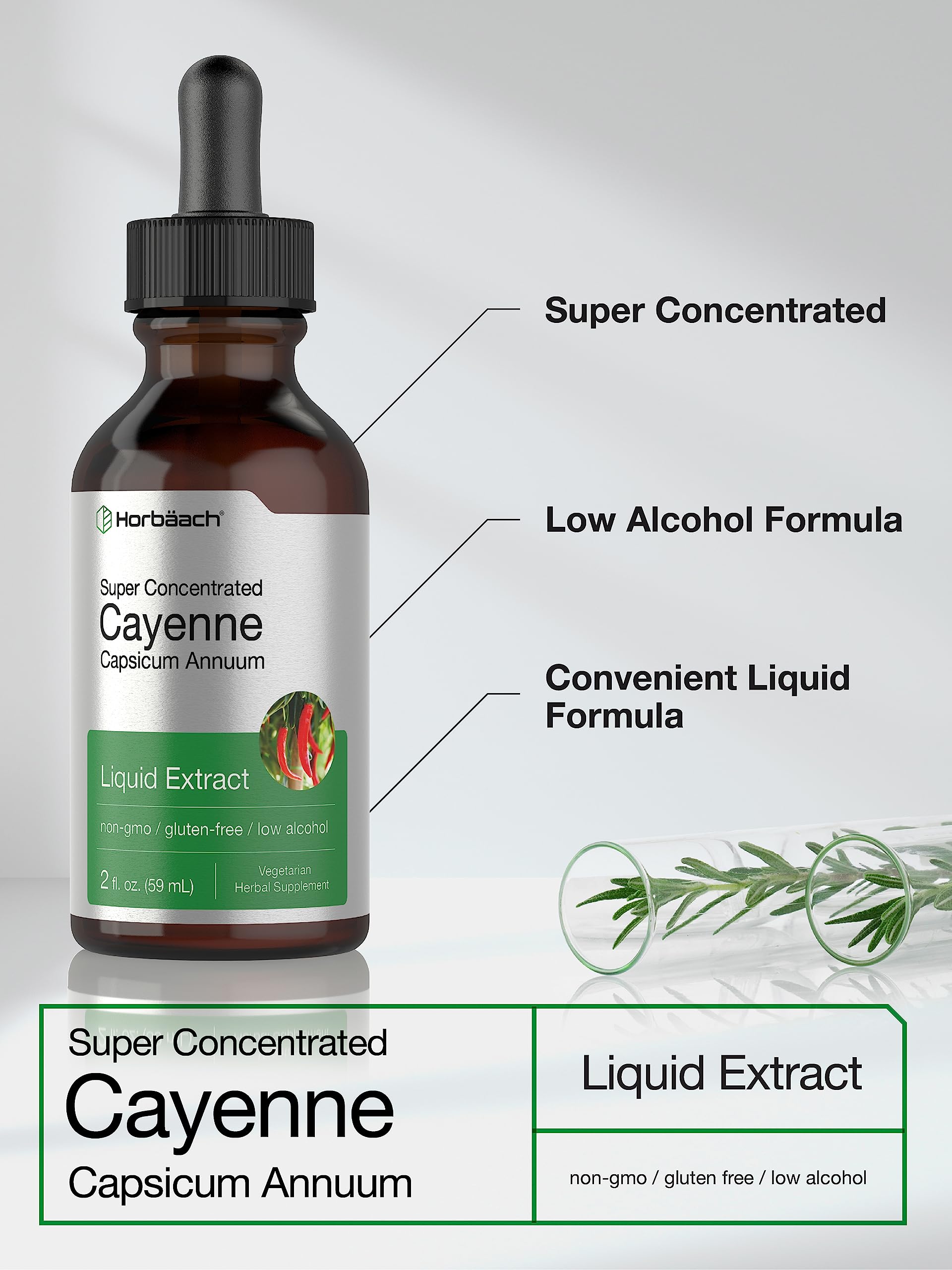Foto 4 pulgar | Suplemento De Extracto Líquido De Pimienta De Cayena Horbäach 60 Ml - Venta Internacional.