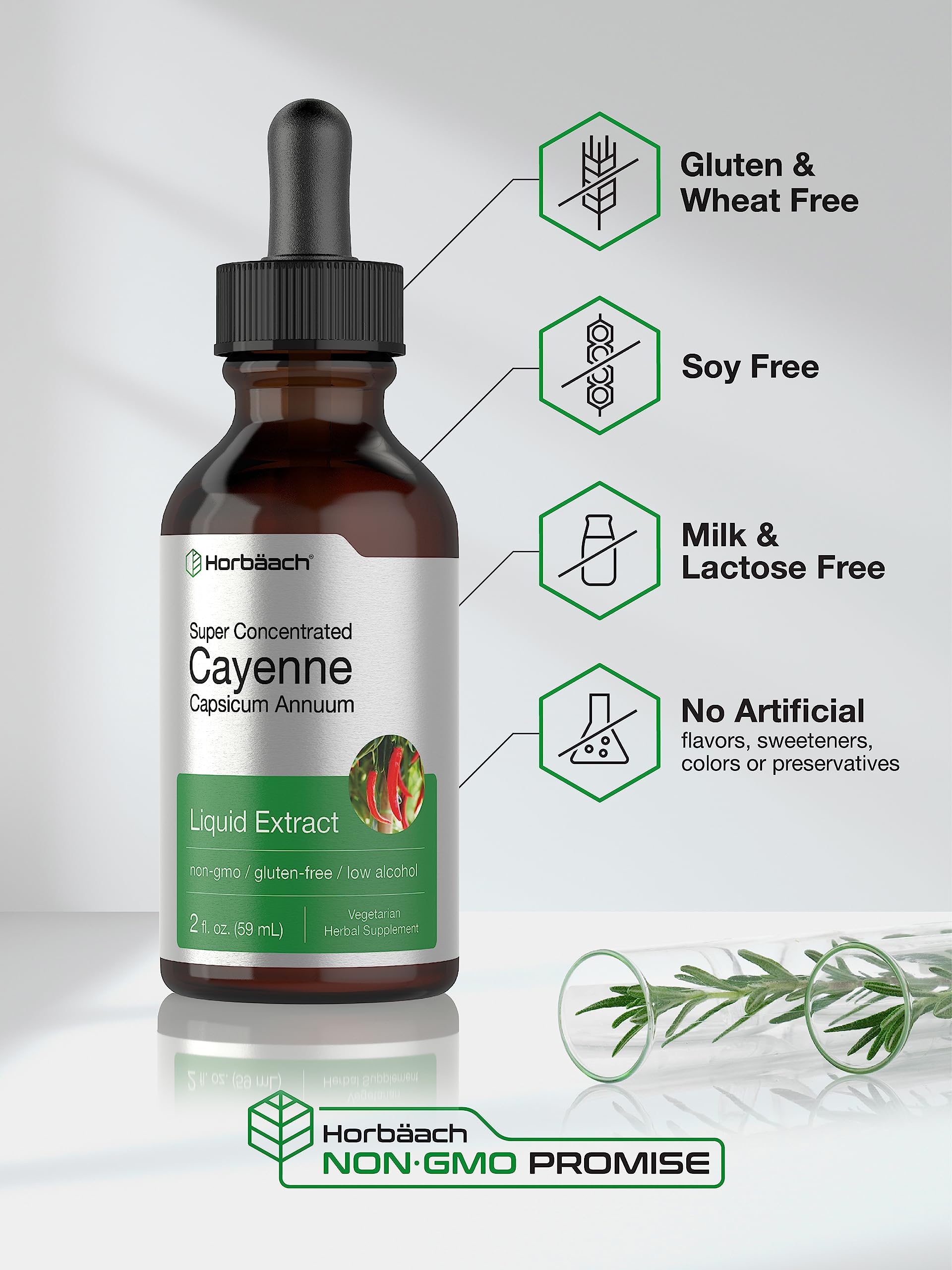 Foto 4 | Suplemento De Extracto Líquido De Pimienta De Cayena Horbäach 60 Ml - Venta Internacional.