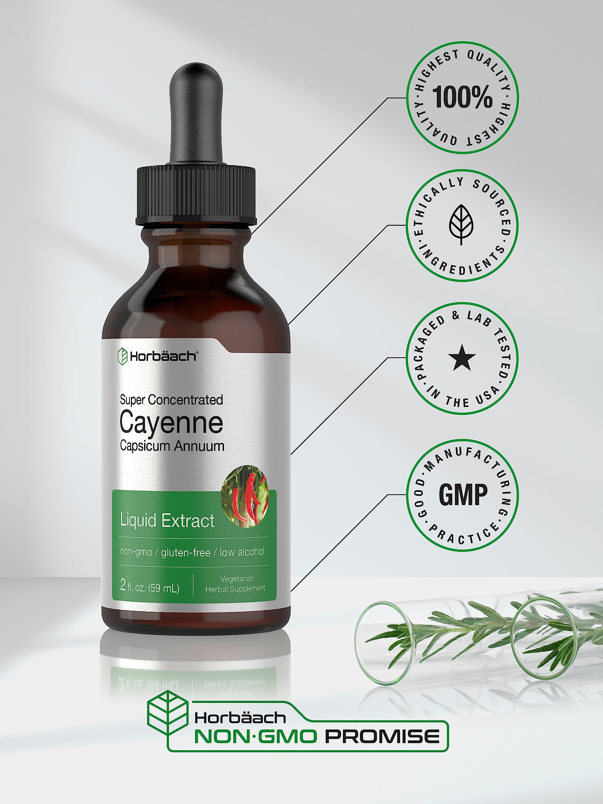 Foto 5 | Suplemento De Extracto Líquido De Pimienta De Cayena Horbäach 60 Ml - Venta Internacional.
