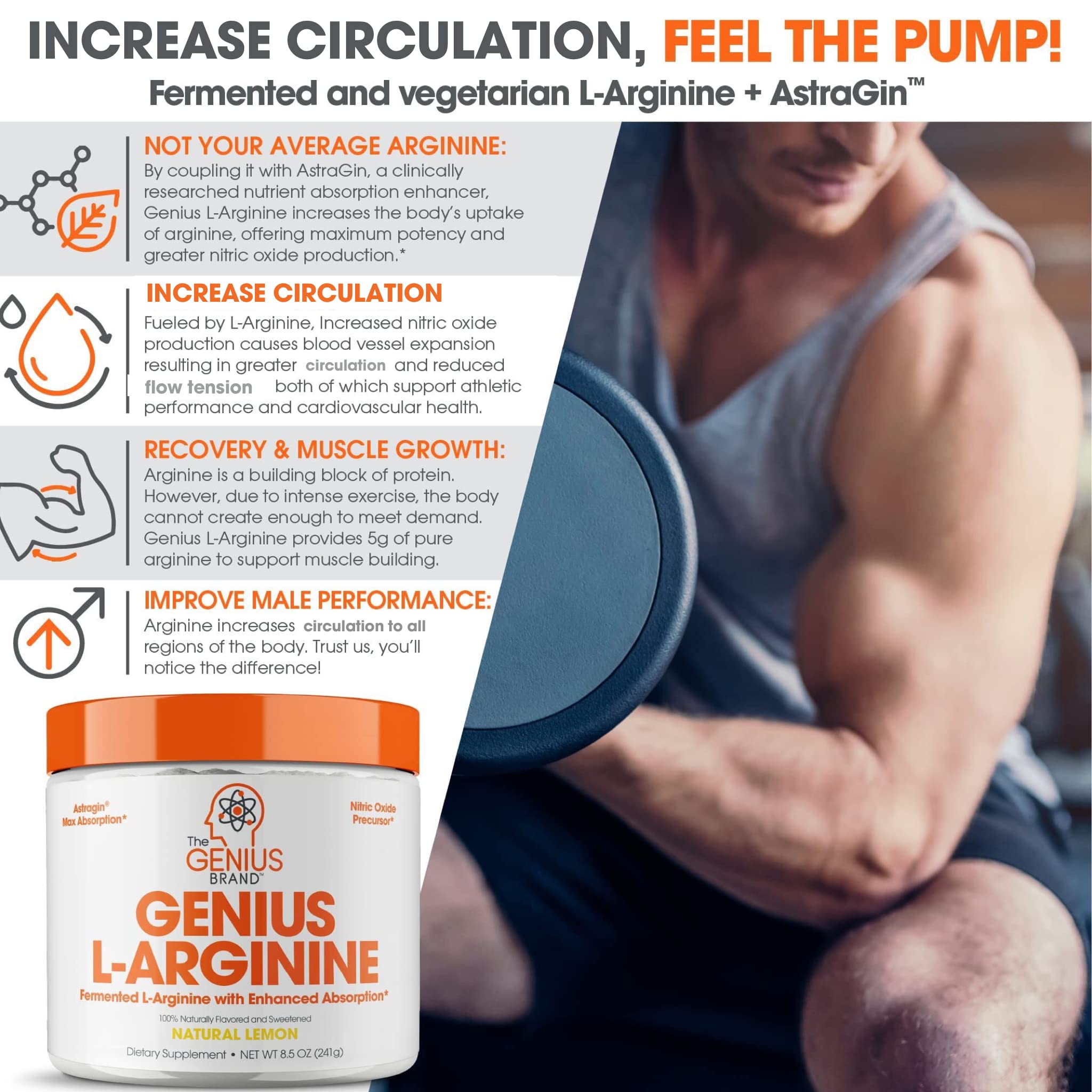 Foto 4 | Complemente El Óxido Nítrico De L-arginina Genius Brand Genius - Venta Internacional.