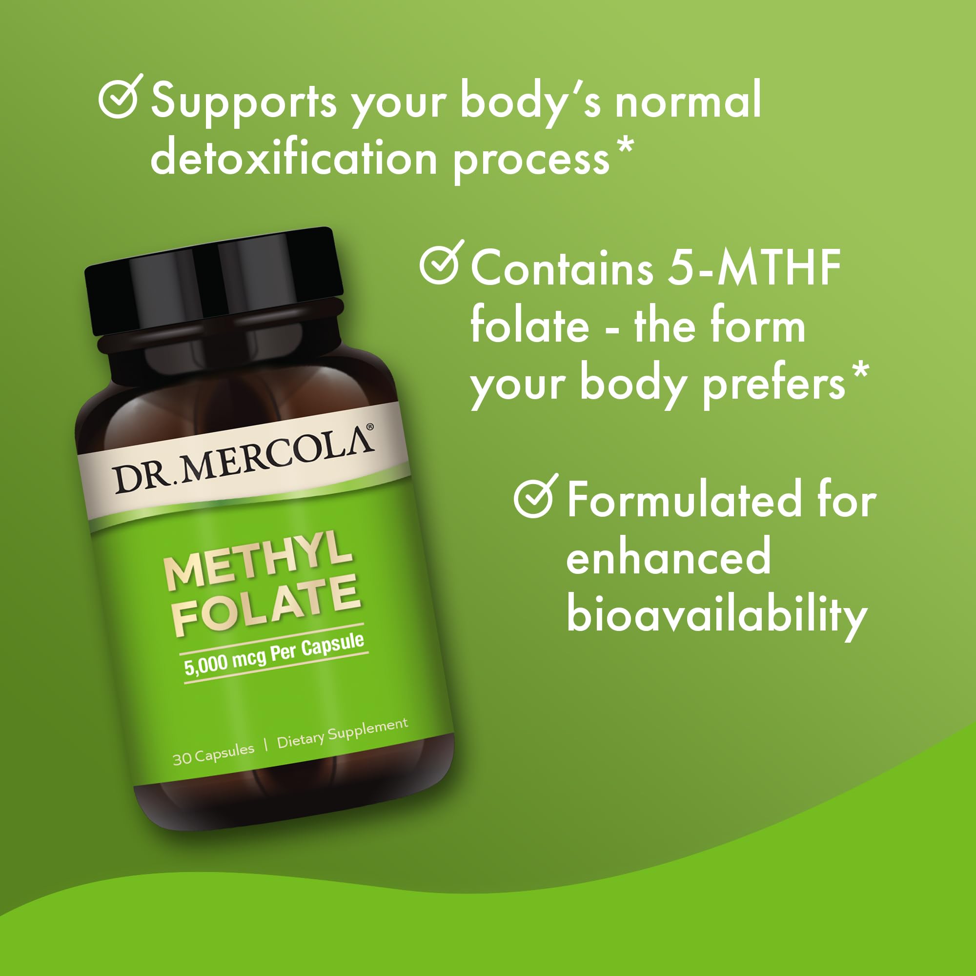 Foto 5 | Suplemento De Folato Metílico Dr. Mercola 30 Porciones (30 Cápsulas) - Venta Internacional.