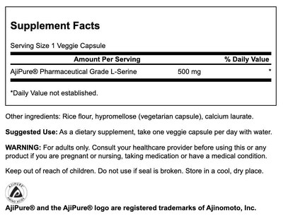Foto 2 | Suplemento Swanson Ajipure L-serine 500 Mg 60 Cápsulas Vegetarianas - Venta Internacional.