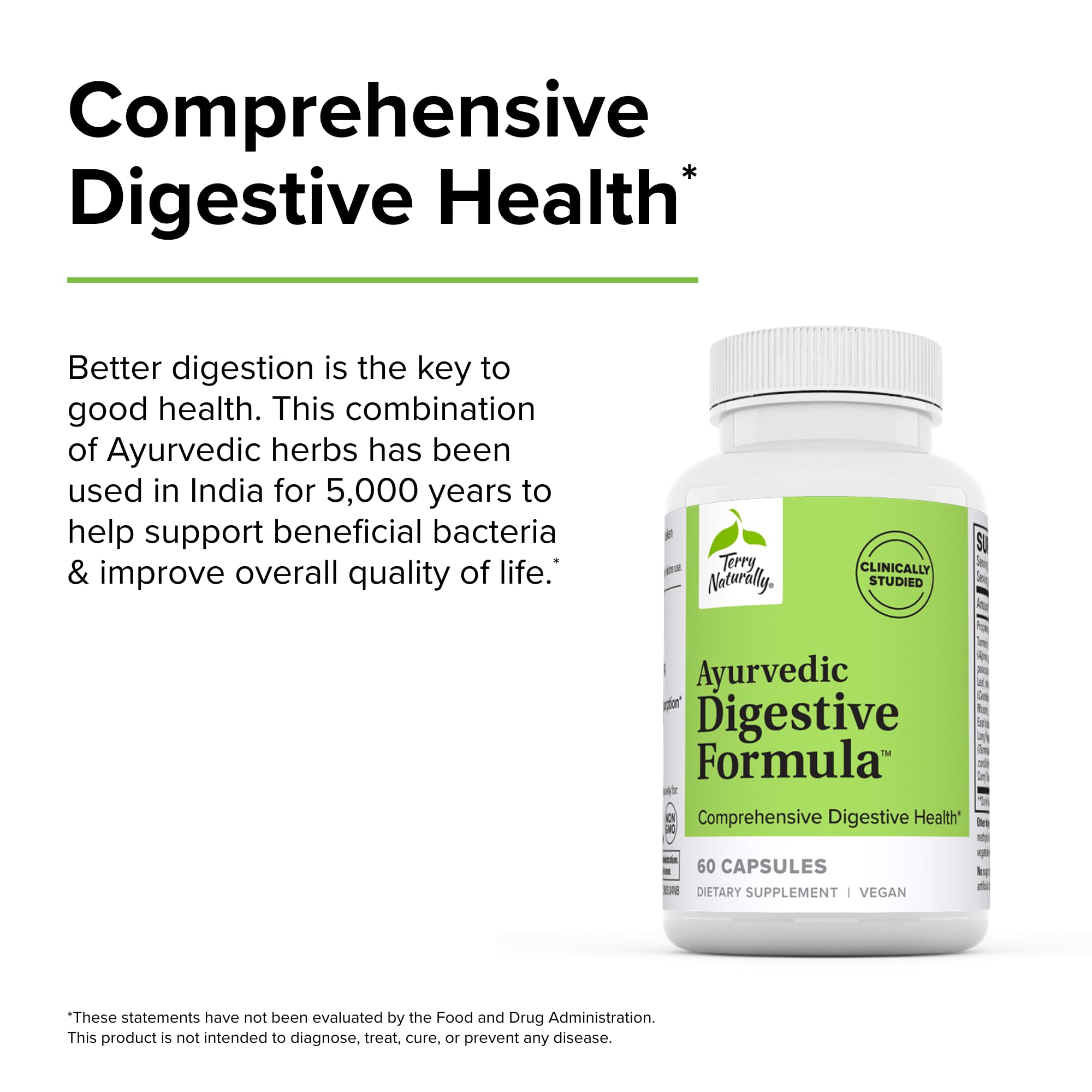 Foto 4 | Suplemento Terry Naturally Ayurvedic Digestive 60 Cápsulas - Venta Internacional.