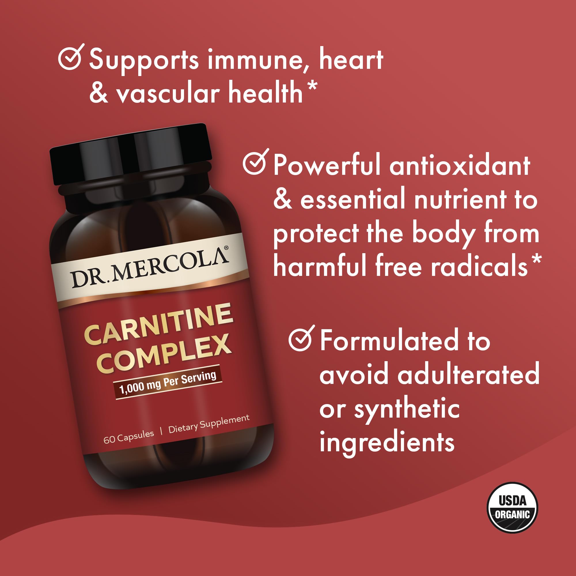 Foto 4 | Suplemento Dr. Mercola Carnitine Complex 60 Cápsulas - Venta Internacional.