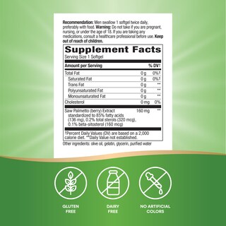 Foto 2 | Suplemento De Extracto Premium De Palma Enana Americana De Nature's Way, 160 Mg - Venta Internacional.