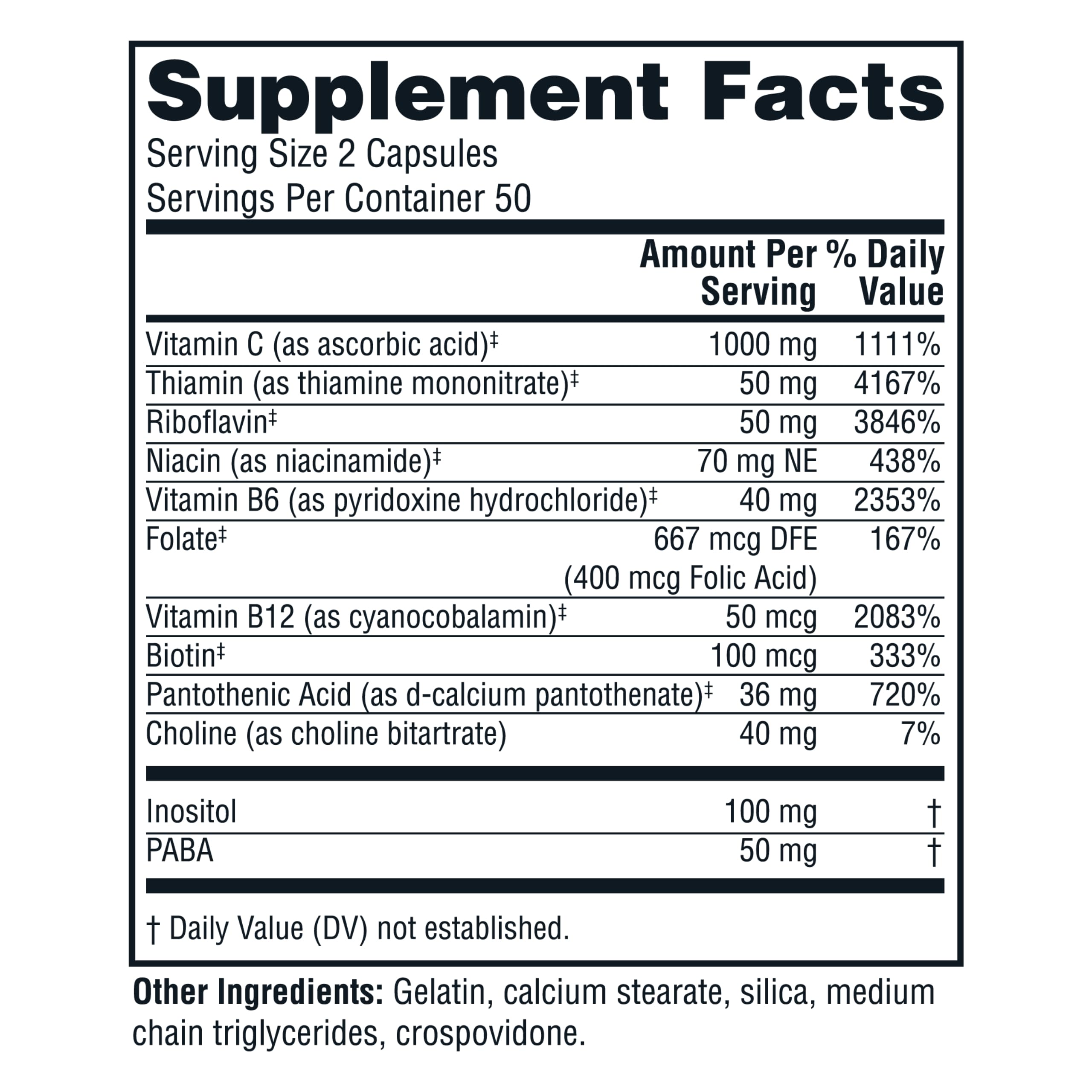 Foto 2 | Suplemento Twinlab Stress B-complex Y 1000 Mg De Vitamina C 100 Cápsulas - Venta Internacional.