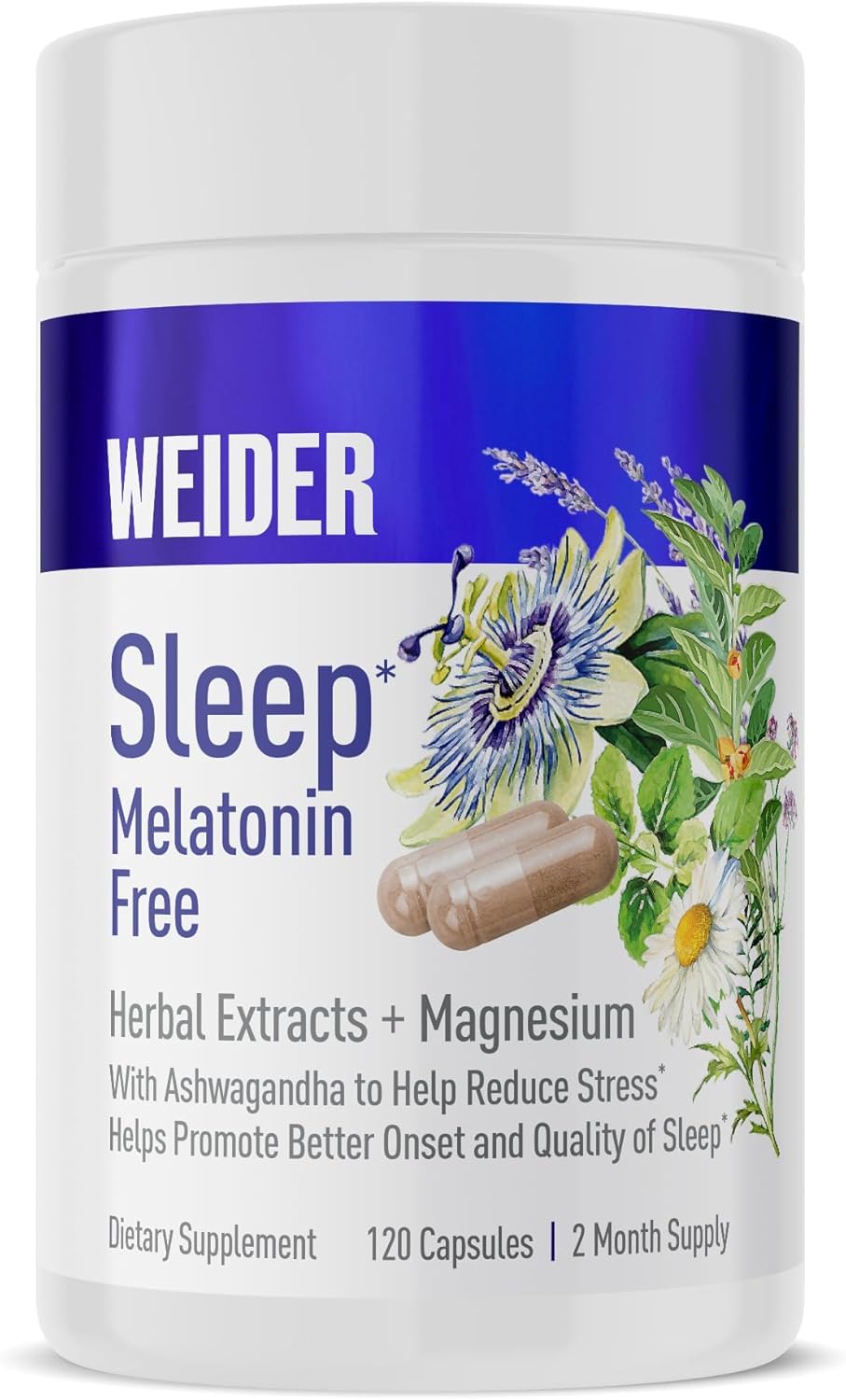 Foto 1 | Suplemento Para Dormir Weider Sin Melatonina, 120 Unidades - Venta Internacional.