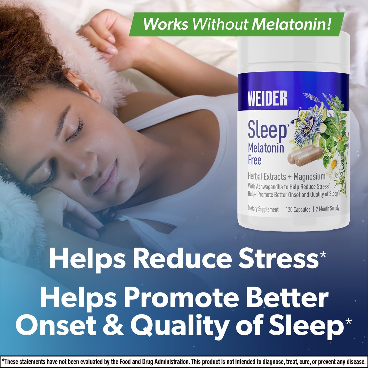 Foto 5 | Suplemento Para Dormir Weider Sin Melatonina, 120 Unidades - Venta Internacional.