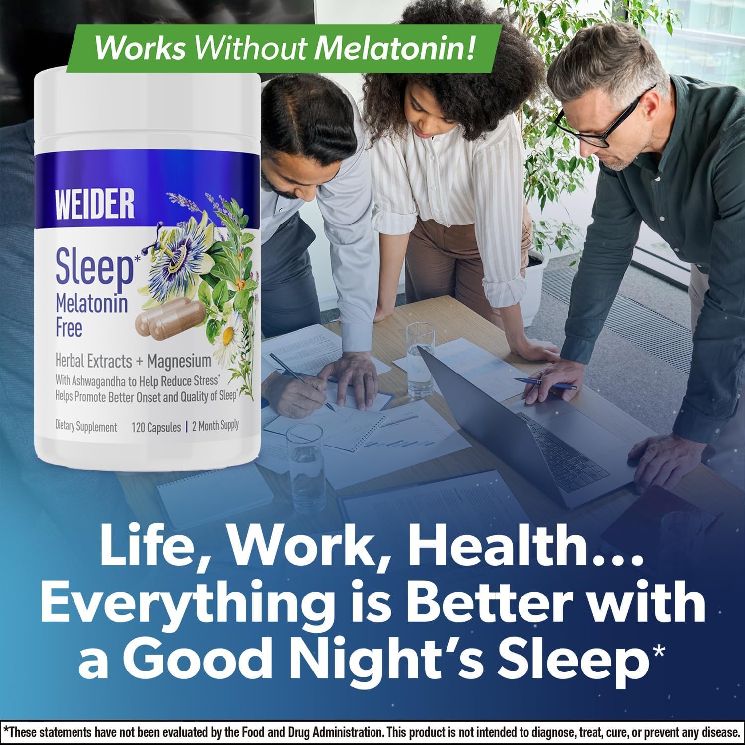 Foto 7 pulgar | Suplemento Para Dormir Weider Sin Melatonina, 120 Unidades - Venta Internacional.