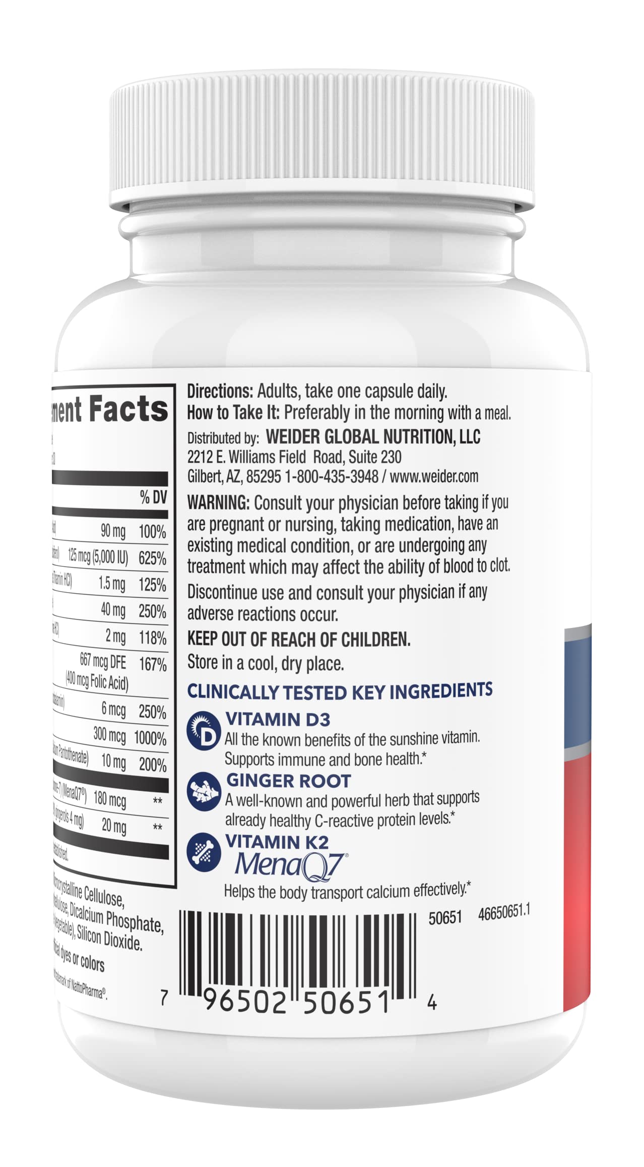 Foto 2 | Suplemento Weider Artery Health Heart Support 30 Cápsulas - Venta Internacional.